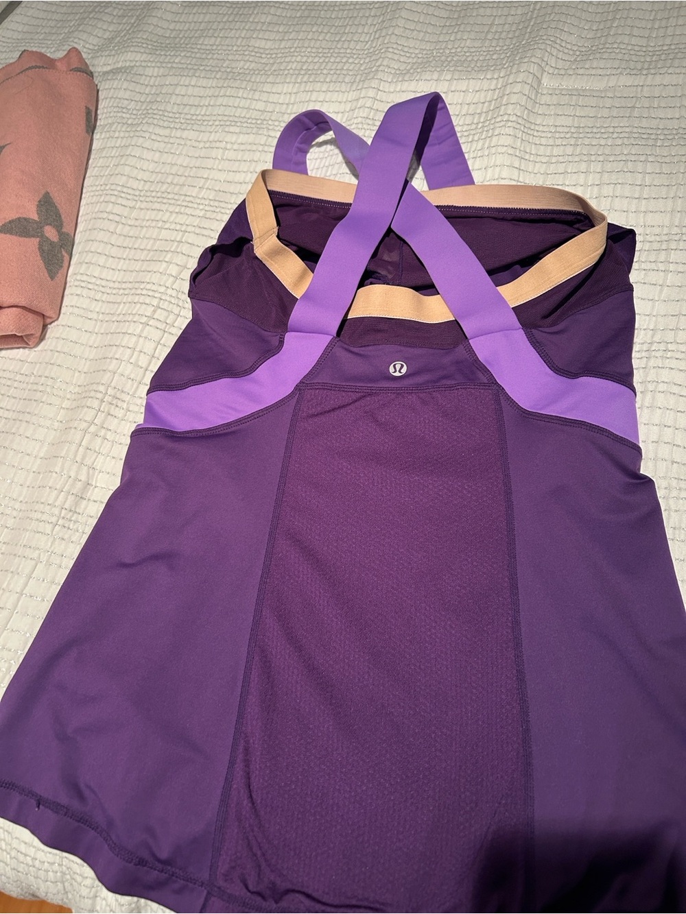 lululemon athletica Purple and Tan Strappy Athletic Tank